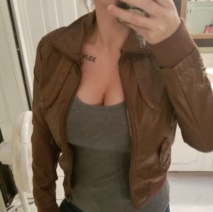 Faux Leather Jacket Small